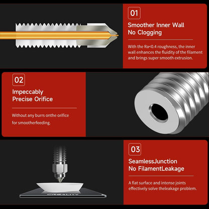 Creality Official K1 Max Nozzle Kit includes 4PCS of upgraded bimetallic copper alloy and hardened steel material, compatible with Creality K1/K1 Max 3D printers.
