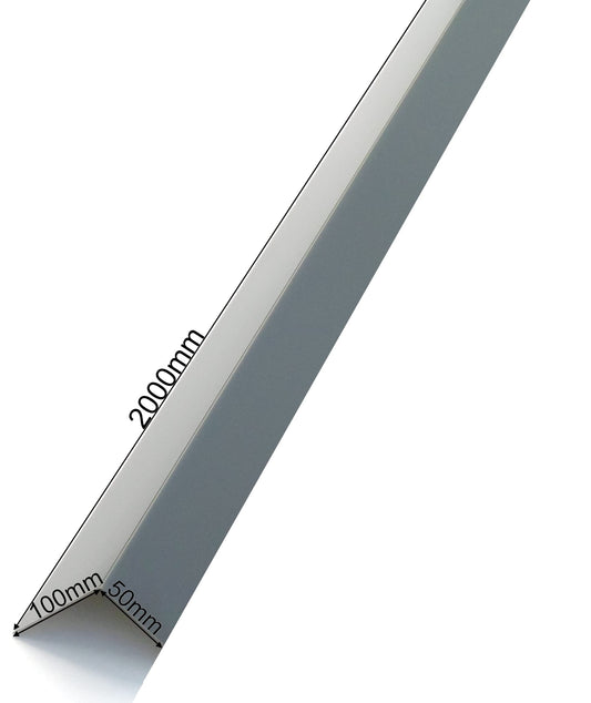 Aluminum angle sheet Aluminum corner sheet Angle 90° Aluminum L-angle 100mm x 50mm in Gray Anthracite RAL 7016 Facade cladding Wall sealing Wall covering (100mm x 50mm x 2,000mm)