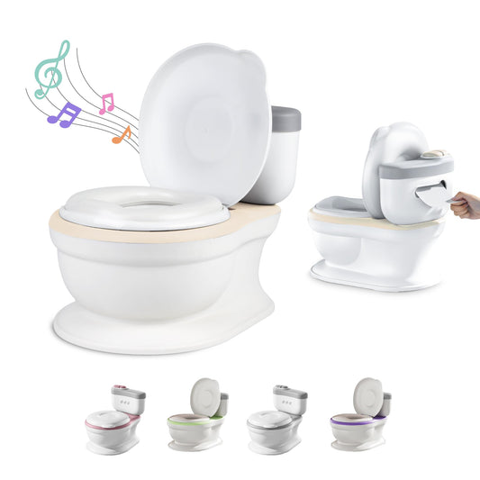 Baby potty - Children's toilet seat - Kids potty with music & flushing sound for potty training - Baby & toddler toilet - Easy to empty with removable pot - Potty training toilet