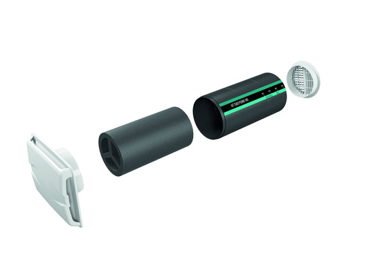 Acoustic muffler set 100 cm2 down tube 160 mm inlet 480 mm (diameter 160 mm, length 480 mm), recommended for kitchen air intake.