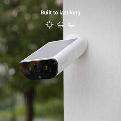 EZVIZ 4K battery-powered security camera with 10400mAh battery, wireless outdoor camera with built-in 1.4W solar panel, AI person and vehicle detection, two-way audio, supports Wi-Fi 6, weatherproof, CB5