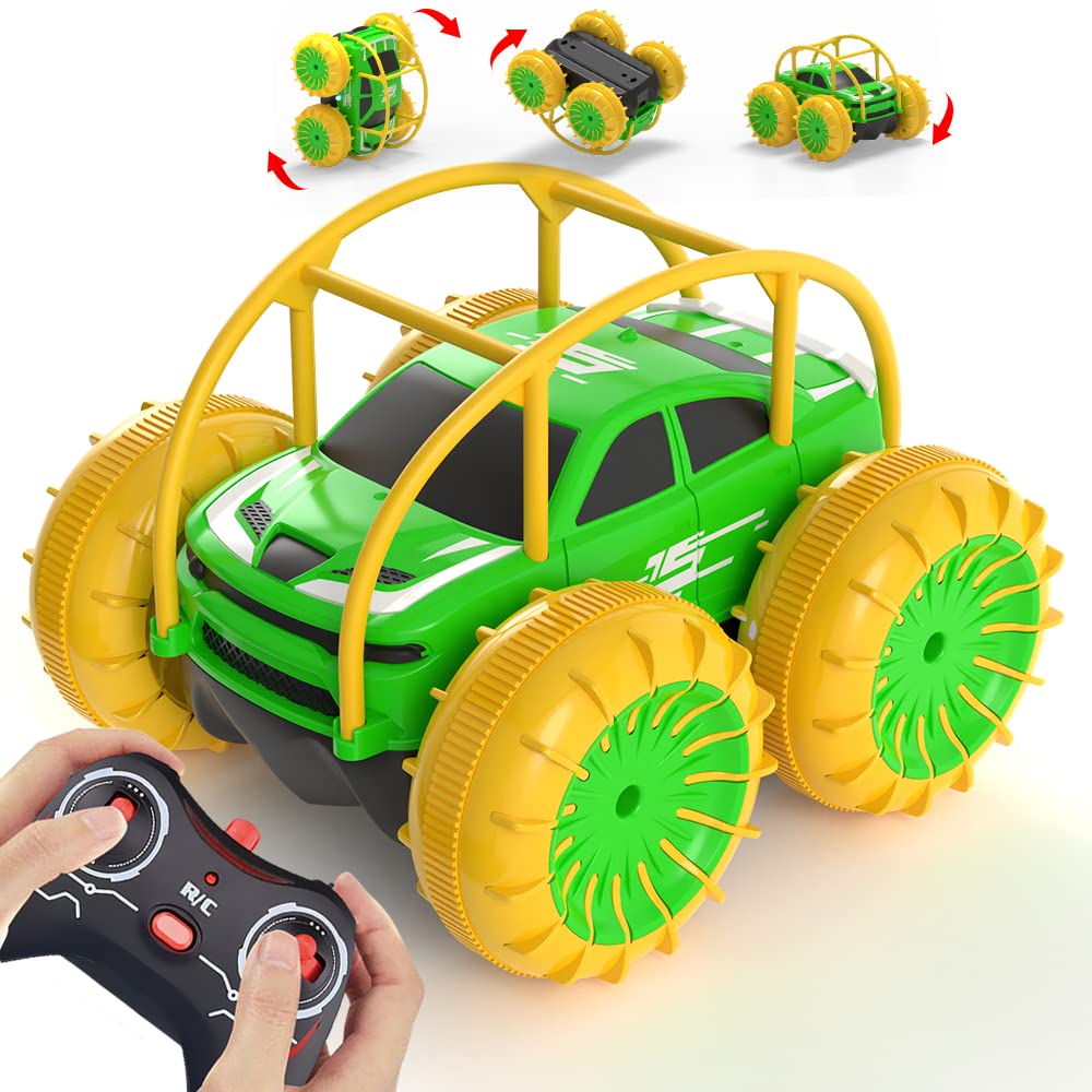 MaxTronic Direct Charge Remote Control Car, Stunt 360° Flips Rotatable Kids 3+, Waterproof RC Monster Truck Offroad Pool Beach Toy, Cool Lights, Gift for Girls Boys