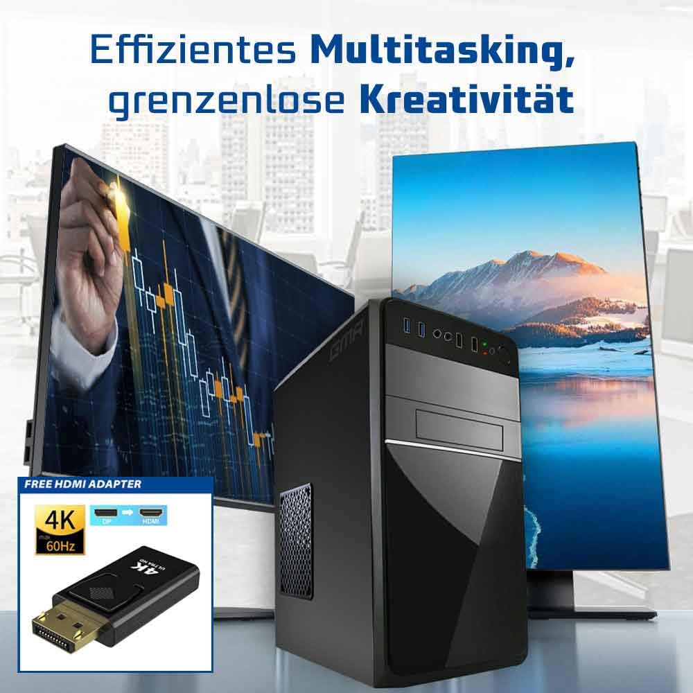Intel i7 - Business Office Multimedia Computer with 3 years warranty! | 16GB RAM | 512GB SSD | USB3.0 | Windows 11 Prof. 64-Bit | WiFi 600 and Bluetooth 5