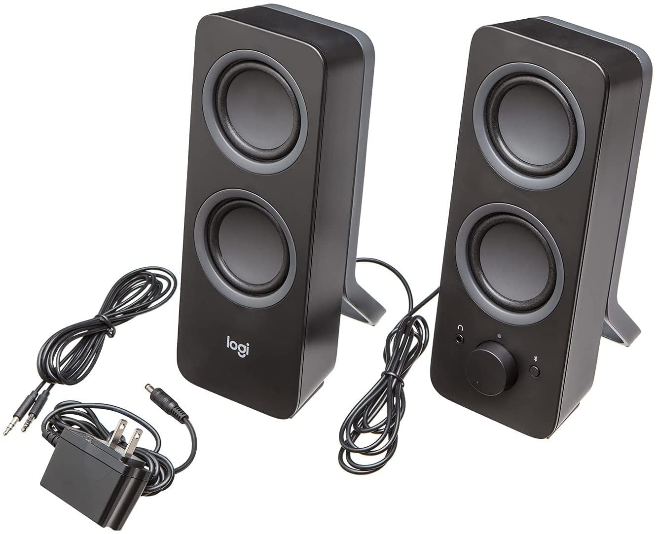 Logitech Z207 Wireless PC Speakers, Bluetooth, Stereo Sound, 10 Watts Peak Power, 3.5 mm Input, Headphone Jack, Easy-Switch Feature, EU Plug, PC/TV/Tablet/Phone - Black