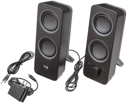 Logitech Z207 Wireless PC Speakers, Bluetooth, Stereo Sound, 10 Watts Peak Power, 3.5 mm Input, Headphone Jack, Easy-Switch Feature, EU Plug, PC/TV/Tablet/Phone - Black
