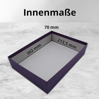 High-quality storage and gift boxes - 20 pieces - A4 size - Eggplant (Purple) finish - 302 x 213 x 70 mm