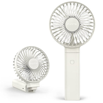 Funme handheld fan battery powerful wind small quiet fan one-touch off/washable/low power display USB fan 4 levels portable personal foldable desk fan for on-the-go