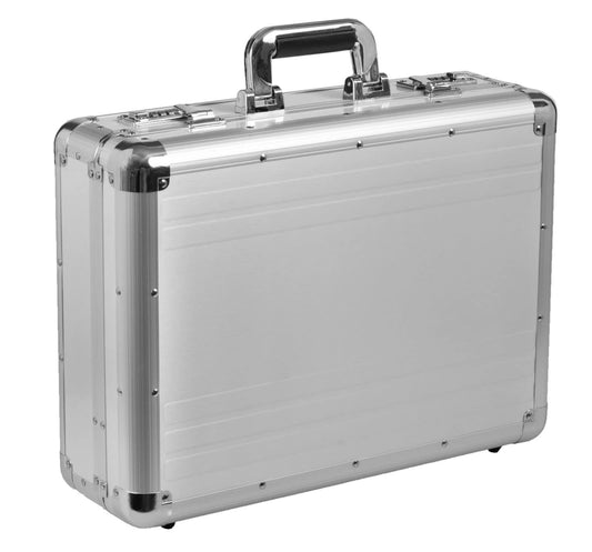 ALUMAXX 45114 Attaché case TAURUS, aluminum briefcase, business case, document case, aluminum case approx. 46 cm, Silver, 46 x 34 x 16 cm