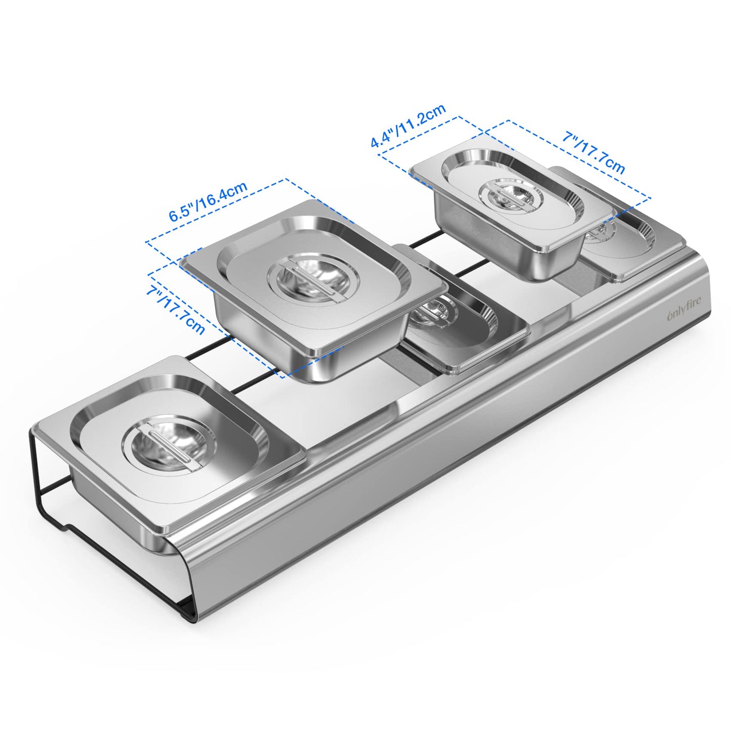 Fire-resistant pizza ingredient container, stainless steel container with lid, side dish container for catering & kitchen, catering container, pizza accessories