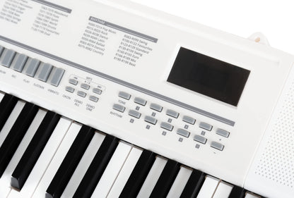 McGrey 6170 WH Battery Keyboard - 61 keys keyboard with built-in battery - 200 sounds and rhythms - MP3 player via USB stick - Accompaniment and learning function - Includes microphone - White