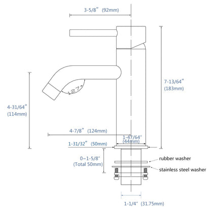 TRUSTMI Brass Bathroom Sink Faucet, Single Lever Mixer, Basin Tap with Water Inlet Hose, Brushed Gold.