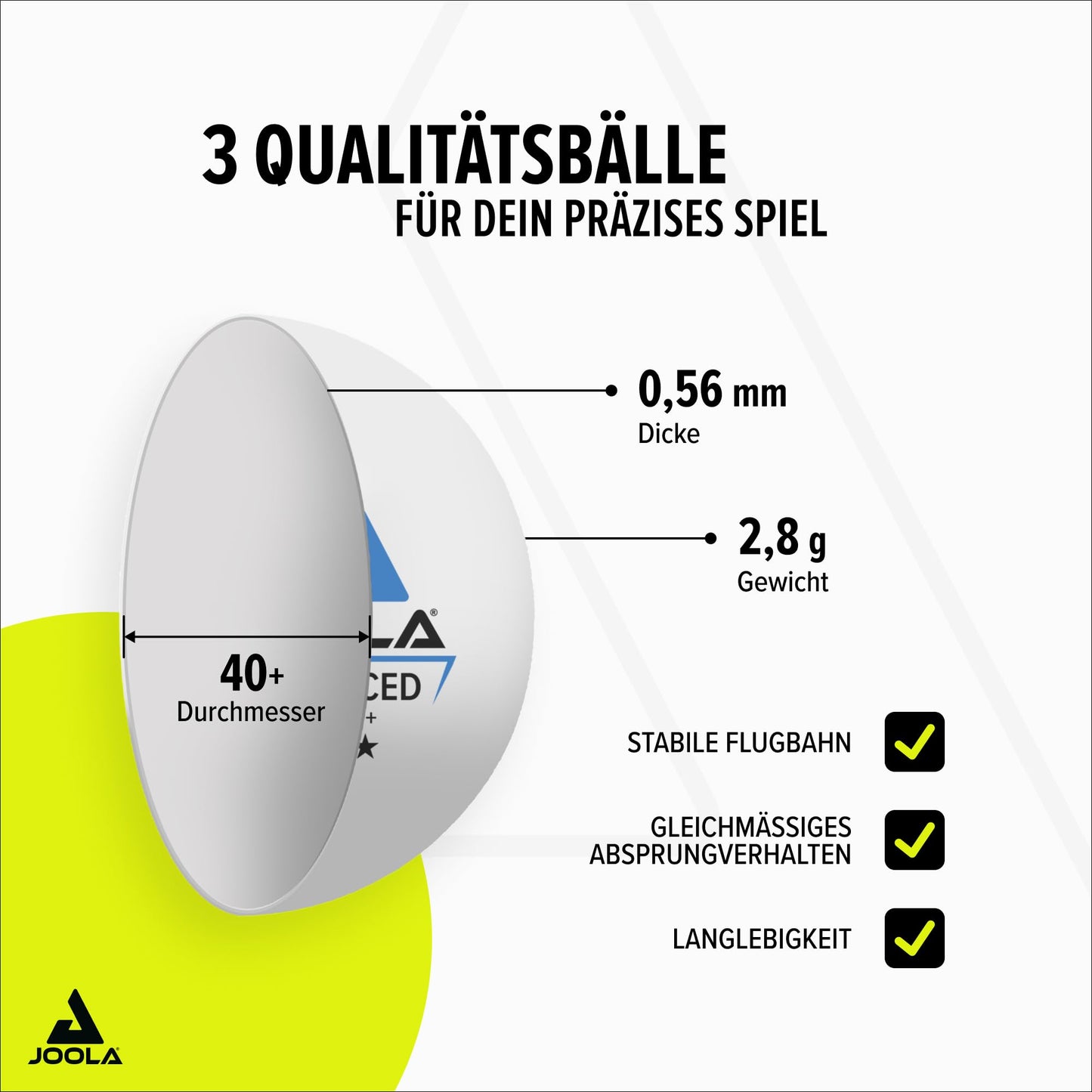 JOOLA 54820 Table Tennis Set Duo includes 2 table tennis rackets + 3 table tennis balls + 1 storage bag, multi-color, one size.