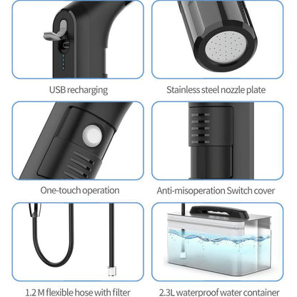 Zooma Travel Bidet Electric, 2.3L Portable Bidet, Electric B-idet Handheld Sprayer for Toilet Outdoor, Camping Bottle Spray Bottle Hand Perineal Bottle for Women Men Kids