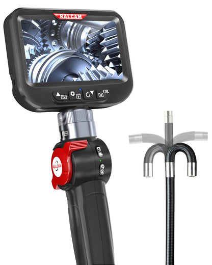 Ralcam Endoscope Camera with Light - 6.2mm Inspection Camera 4.3" HD 720P Pipe Camera, Cameras with 6 LED, IP67 Waterproof 2m Flexible Channel Camera Telescopic Camera Automotive Tool