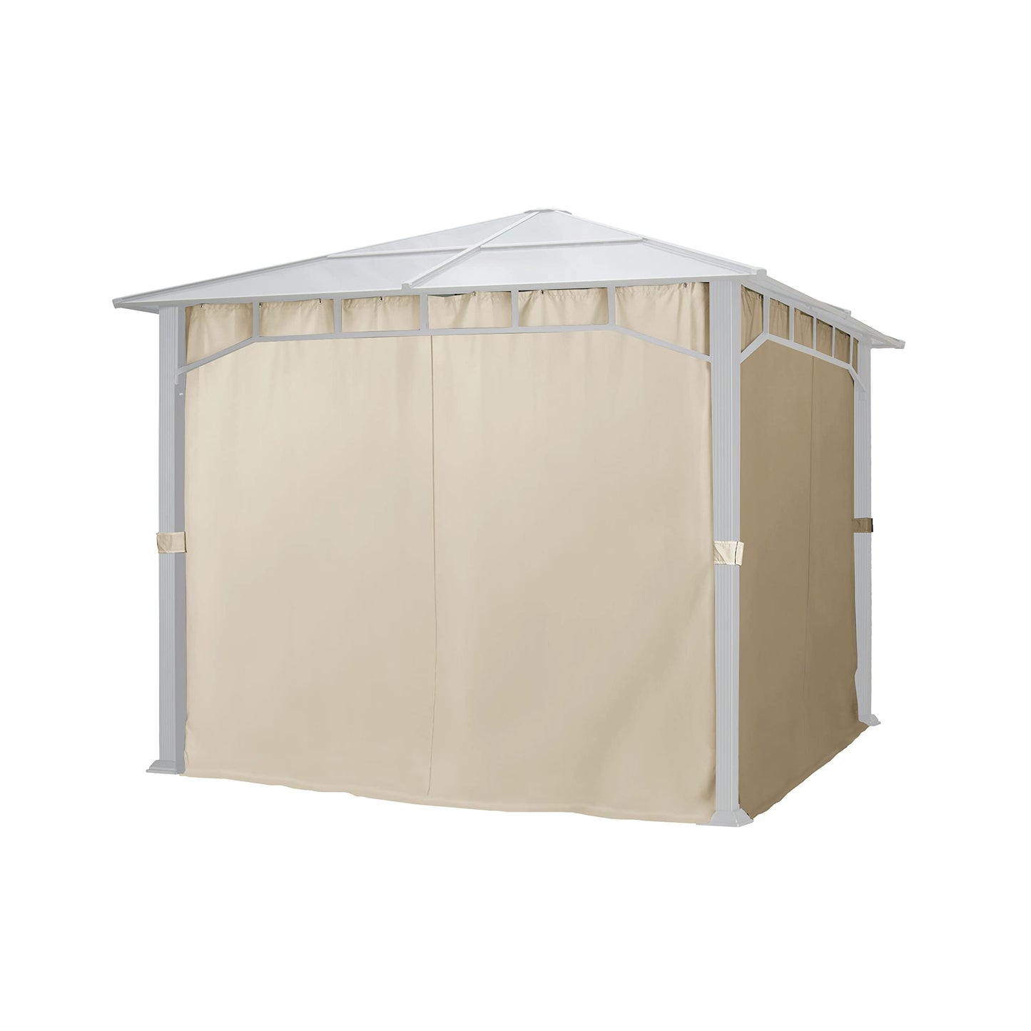 TOOLPORT 4 side walls for garden pavilion Sunset Deluxe 3x3 m - Polyester approx. 180 g/m² - with zipper - Champagne