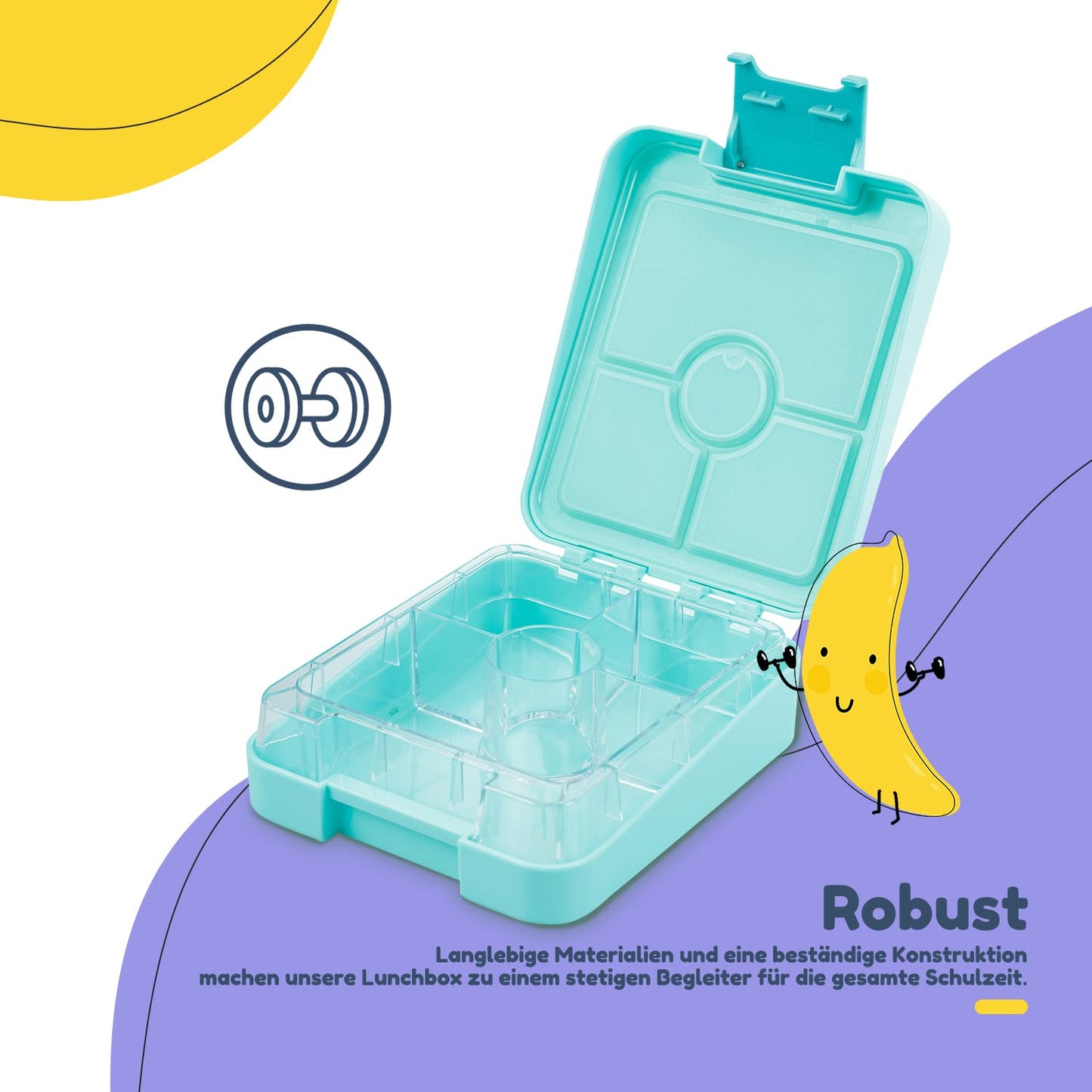 ChompChow Easy kids lunch box with compartments, Colorful divided & leak-proof, BPA-free lunchbox for preschool/daycare, Bento Box, Secure snack box lunch box