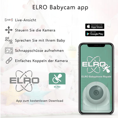 ELRO BC4000 Baby Monitor Royale Full HD baby monitor with 12.7 cm touchscreen and app