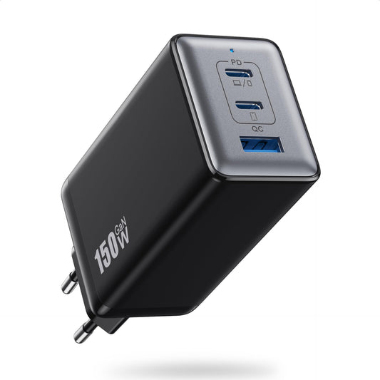 150W USB C charger, 3-port GaN IV Tech USB C power adapter PD+PPS 100W fast charger with laptop charger, multiple USB charger power adapter for MacBook Pro/Air, iPad, iPhone 16/15, Samsung, etc.