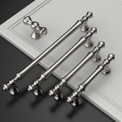 Amerdeco 10 Pack Furniture Handles Brushed Nickel, 96mm Hole Centers, Zinc Alloy Drawer Pulls & Cabinet Handles for Kitchen Cabinets & Wardrobes UK0017