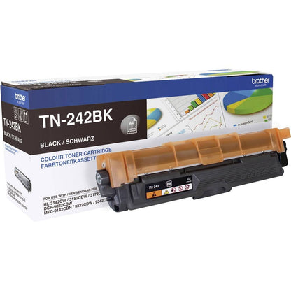 Brother TN242BK Original Toner Cartridge TN-242BK black (for Brother HL-3142CW, HL-3152CDW, HL-3172CDW, DCP-9017CDW, DCP-9022CDW, MFC-9142CDN, MFC-9332CDW, MFC-9342CDW)