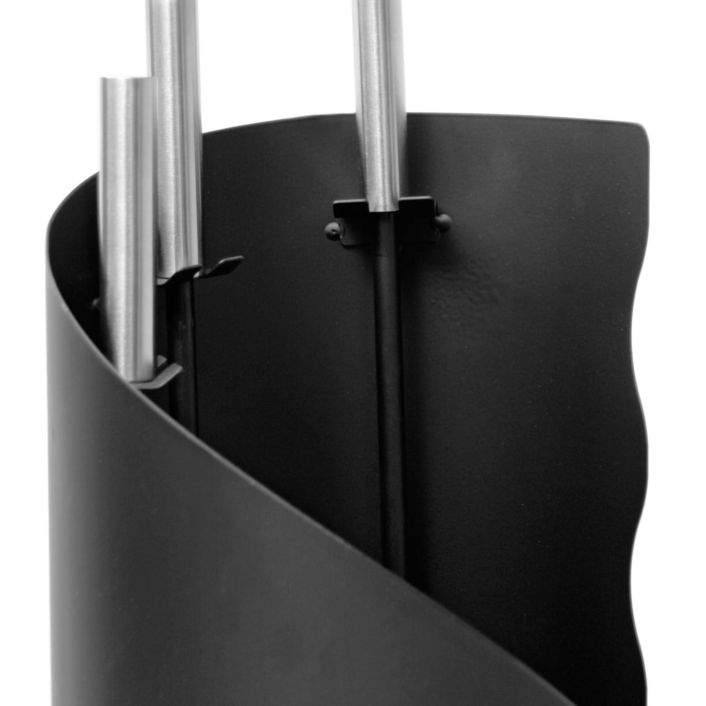 Raik fireplace tool set Fritz 3-piece made of steel fireplace accessories black with stainless steel handles shovel broom and poker minimalist and modern 61 cm