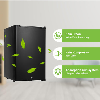 Techomey camping refrigerator, refrigerator 12V 230V, caravan refrigerator with lock and reversible door, RV refrigerator, quiet refrigerator for camping, car, room, black, 50L.