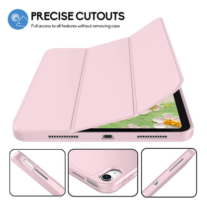 Case for iPad 11th Generation 2025 / iPad 10th Generation 2022 (10.9/11 inch) with Pencil Holder, Trifold Stand, Auto Sleep/Wake, Flexible TPU Back, Protective Cover for 11/10 Gen, Pink