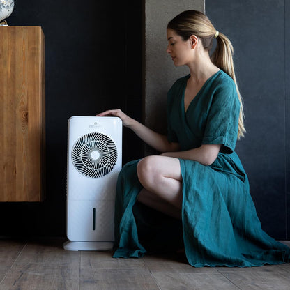 Cecotec - Evaporative cooler with EnergySilence 3500 Cool Compact Smart Control 65W, 3.5L tank, touch control, 3 speeds, 2 modes, 70º oscillation, timer 12h, 2 coolers