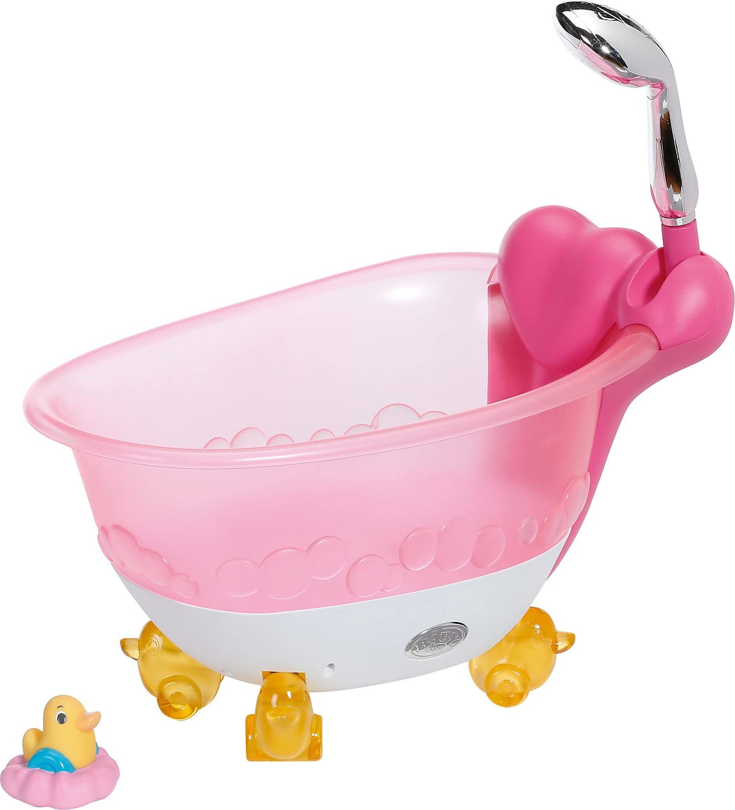 BABY born 831908 Bath Bathtub with light and sound effects, real water, and rubber duck, doll accessory for dolls up to 43 cm, Colorful