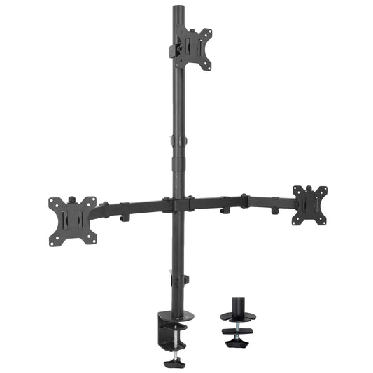 VIVO Triple LCD Monitor Desk Mount Heavy Duty Stand & fully adjustable 3 screen up to 27" (Stand-v003t)