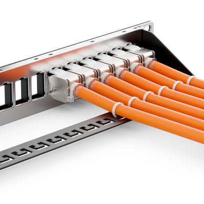 deleyCON 48x Keystone Module CAT 6a Jack - Fully Shielded STP RJ45 Socket Tool-Free Thanks to Snap-In Installation CAT Raw Cable 500 MHz 10 Gbit/s