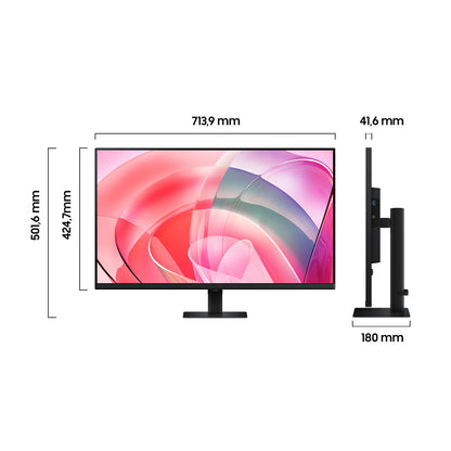 Samsung ViewFinity S70D 4K Monitor 32 inches, UHD, 3,840 x 2,160, 60 Hz, HDR10, Easy Setup Stand, Eye Saver Mode, LS32D700EAUXEN