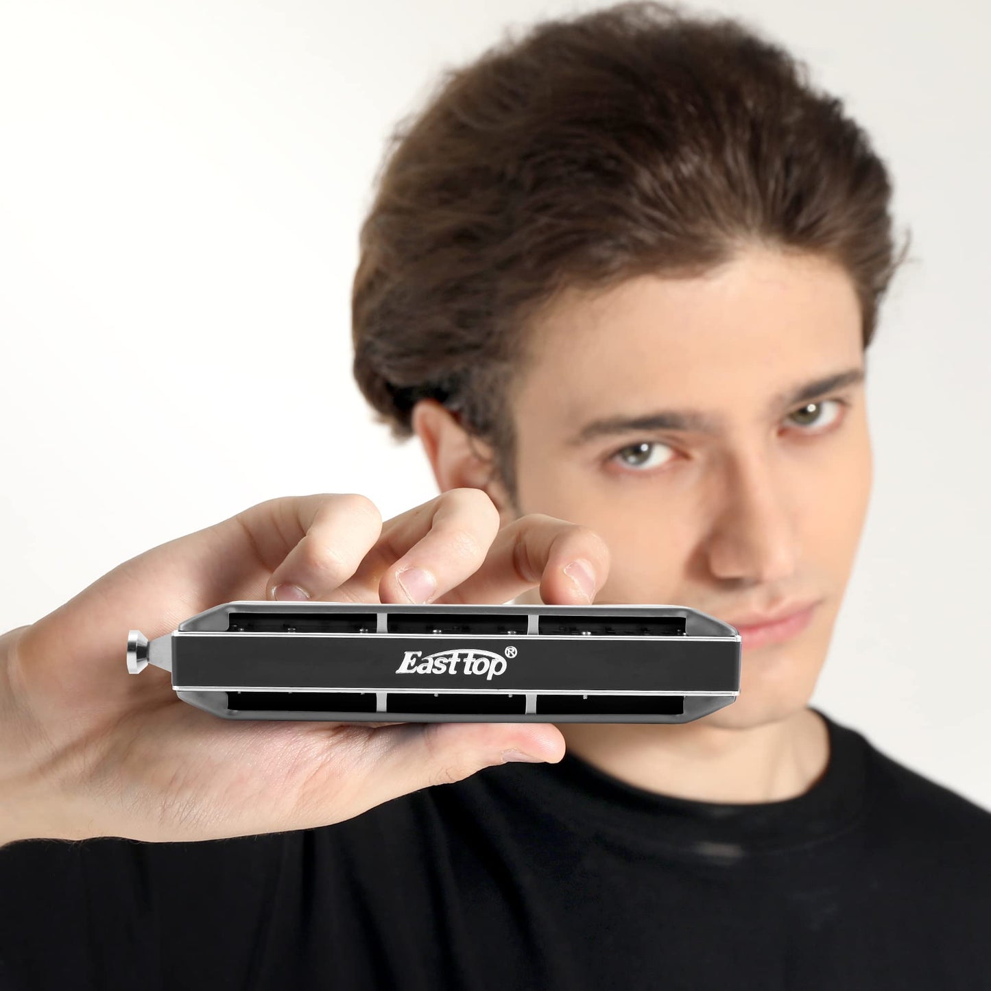 East Top 12-hole Chromatic Harmonica in C, with 48 notes. Ideal for professional players, beginners, students, and adults. Makes the perfect gift.