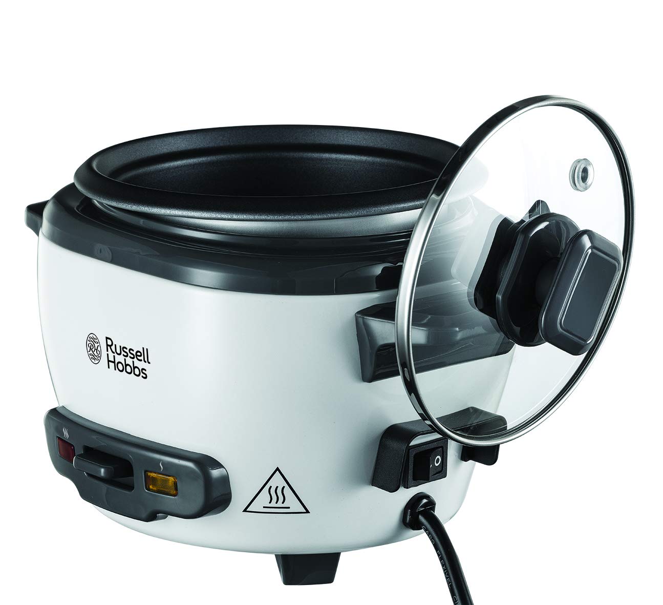 Russell Hobbs rice cooker small [medium] 0.8l (including steamer insert, keep warm function, non-stick cooking pot, rice spoon & measuring cup) slow cooker for vegetables & fish 27030-56