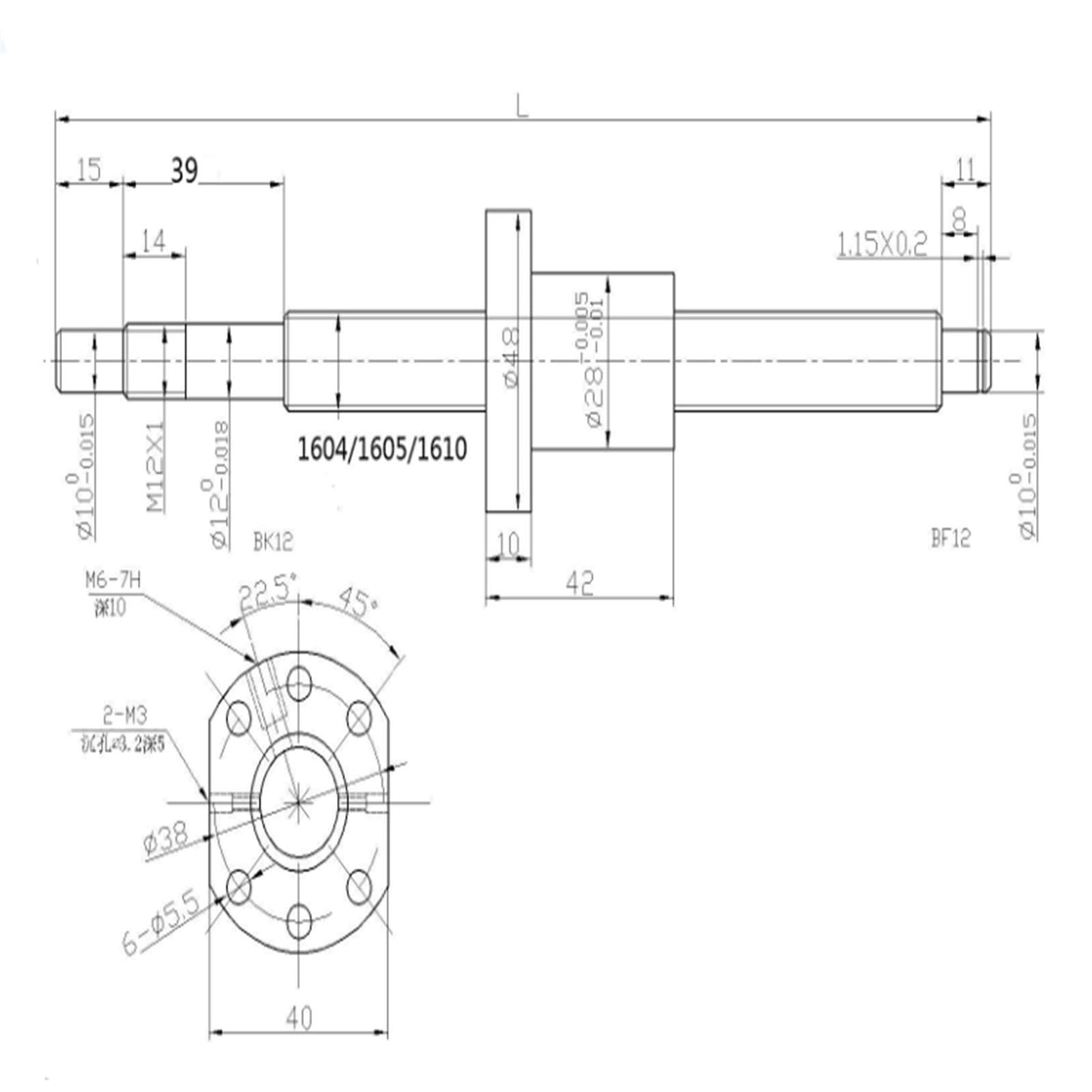 GooEquip Linear Guide HGR20 1200mm Rail with 4PCS Slider Block + 1PCS SFU1605 1200mm Ball Screw with Ball Nut, BF12/BK12 Support, DSG16H, Coupling for 3D Printer CNC Machine