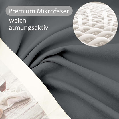 AYSW Bedding Brushed Microfiber 1 Duvet Cover 200x200cm + 2 Pillowcases 80x80cm with Zipper Gray