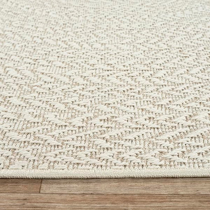 The carpet Kansas - durable indoor and outdoor rug in natural jute look, weatherproof, suitable for terrace and garden, cream, approx. 80 x 250 cm.