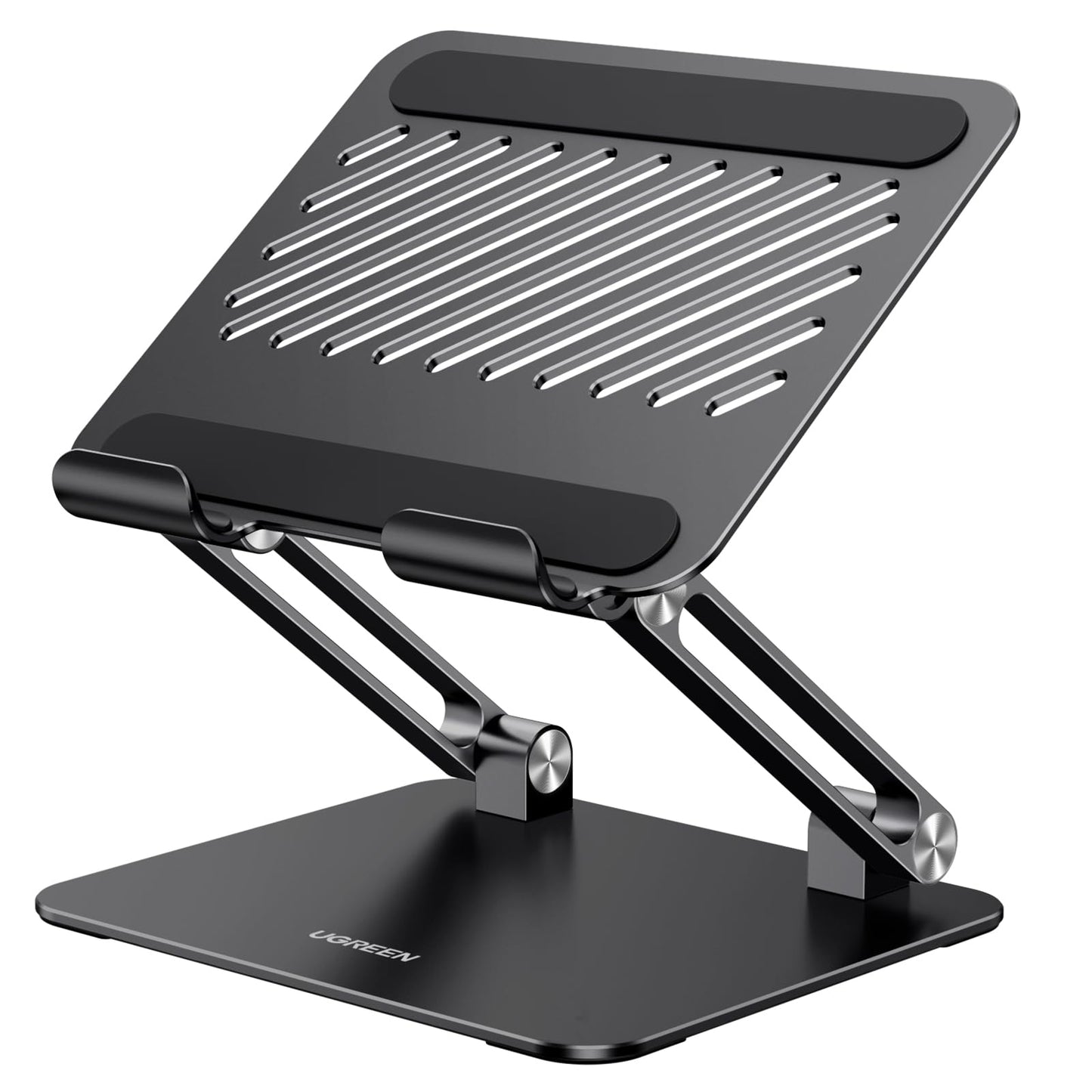 UGREEN Tablet Stand Adjustable Holder Aluminum Foldable Phone, compatible with iPad Pro Air Mini 11 12.9 Galaxy Tab S9 Huawei MatePad iPhone 16 15 up to 12.9 inches (Black)