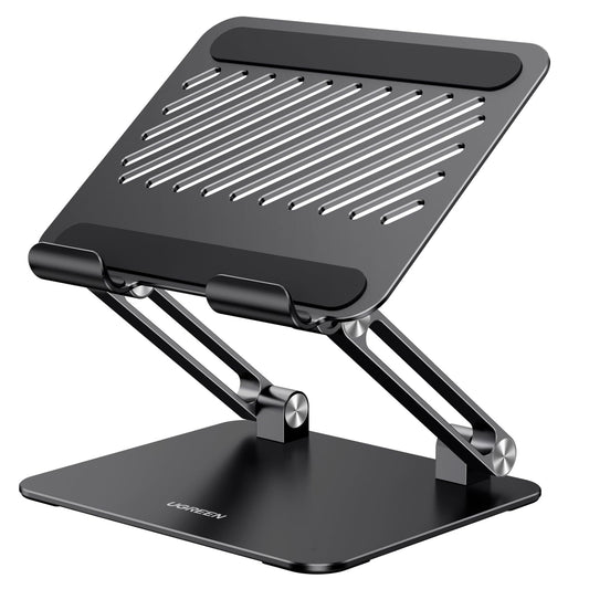 UGREEN Tablet Stand Adjustable Holder Aluminum Foldable Phone, compatible with iPad Pro Air Mini 11 12.9 Galaxy Tab S9 Huawei MatePad iPhone 16 15 up to 12.9 inches (Black)