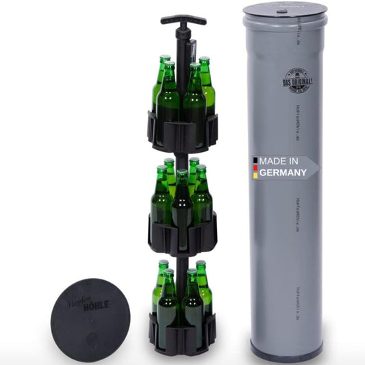 HopfenHöhle - The Original! (No elevator) I Outdoor Ground Beer Cooler I Up to 15 Different Bottles (0.33/0.5 l) I Easy Installation I Robust Materials I Incl. Game