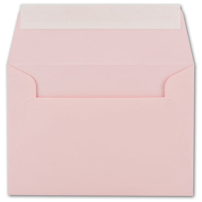 150 B6 pink envelopes - 12.5 x 17.5 cm - self-sealing - 120 g/m² - wide elegant closure flap - high-quality invitation envelopes