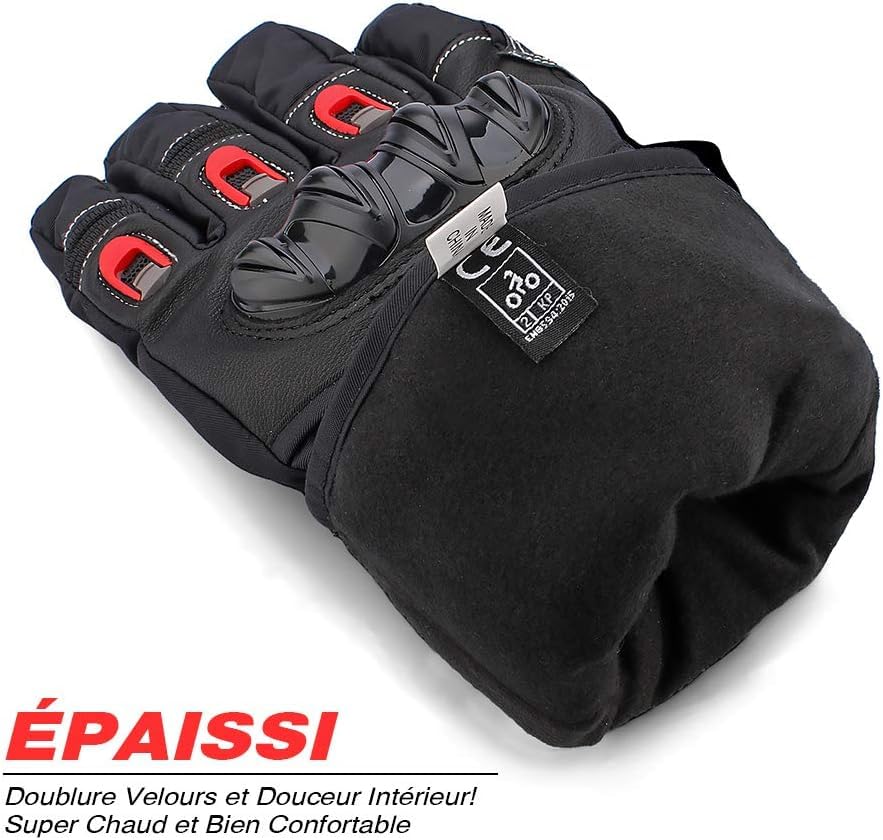 Motorcycle gloves, Warm motorcycle gloves, Winter touchscreen gloves, Gloves for men and women Waterproof, Windproof & Non-slip, multiple reinforcements and protectors for Motocross.