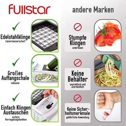 Vegetable slicer mandoline vegetable slicer cucumber slicer onion slicer potato slicer fruit slicer grater for vegetables and cheese julienne slicer (Deluxe All-in-1 White)