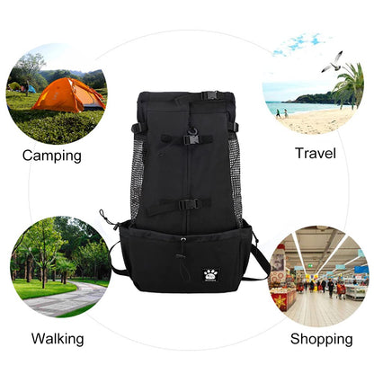 1-25 kg dog carrier with drawstring, ventilated pet backpack for small to medium dogs, daily puppy carrier for walks, outdoor, safety, convenient, lightweight.