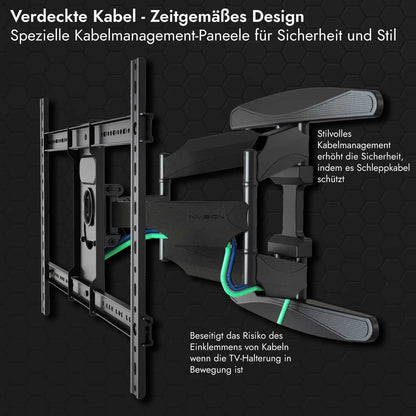 Invision TV wall mount for 37-75 inch screens, swivel tilt and extend TV bracket for flat and curved TVs, max weight 50kg, VESA 200x100mm to 600x400mm (DXL-DE-IA)