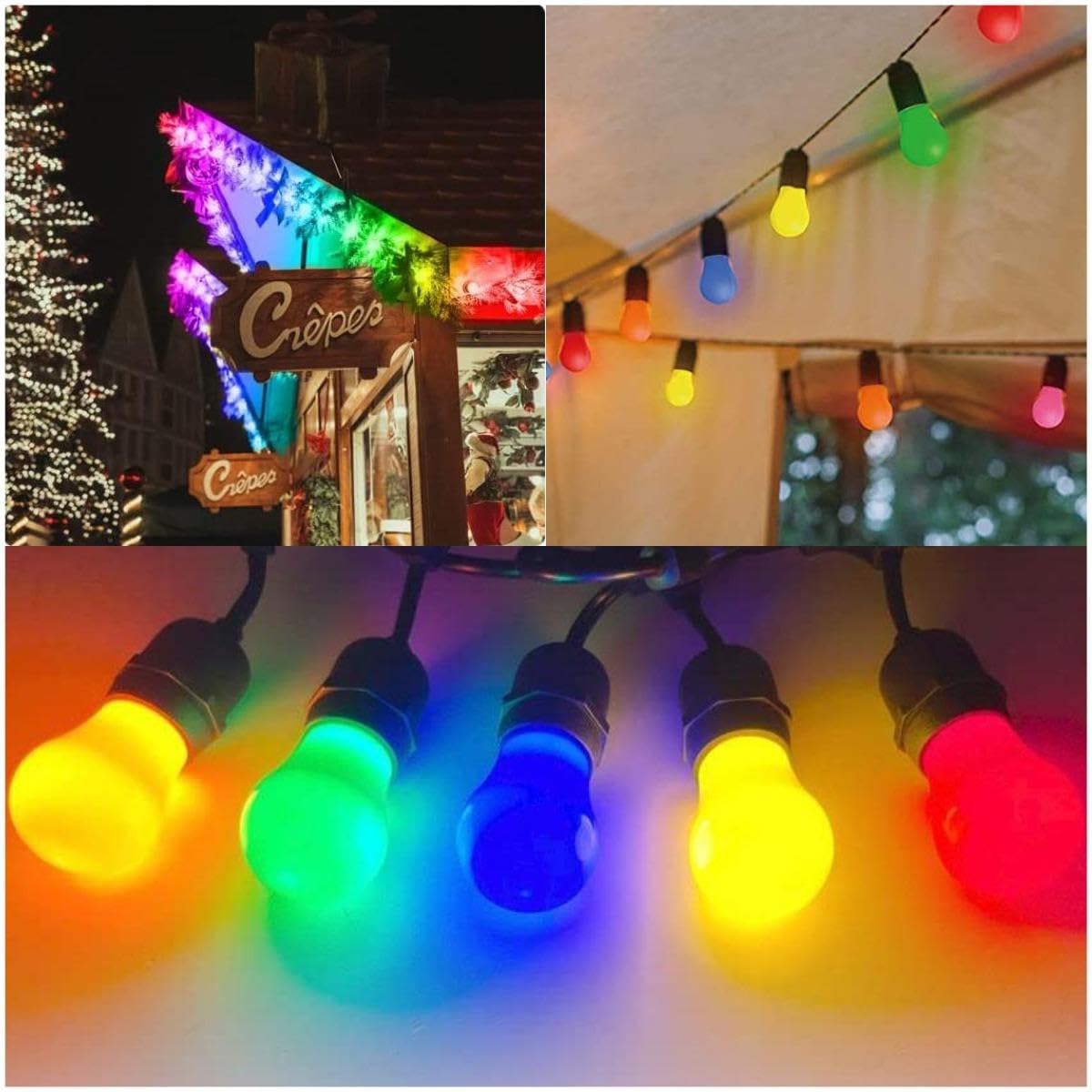 Aiwerttes set with 20 colored LED bulbs 3W E27 A50 mixed red yellow green blue orange, colored bulbs party bulbs [energy class A]