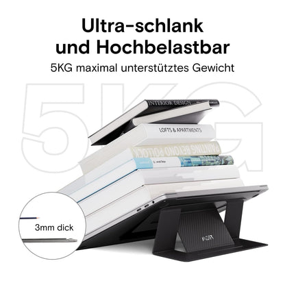 MOFT Laptop Stand, Foldable Notebook Stand with 2 adjustable angles, Improve Posture, Compatible with MacBook Air, MacBook Pro 11''-16'', Self-adhesive - Black Patterned.