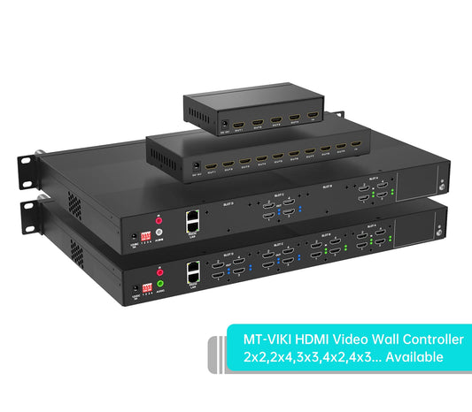 MT-VIKI 2x2 HDMI Video Wall Controller 2x2 Quad Splicer Screen Splitter 1 in 4 Out supports 8 display modes 2x2, 1x2, 1x3, 1x4, 2x1, 3x1, 4x1 30 Hz