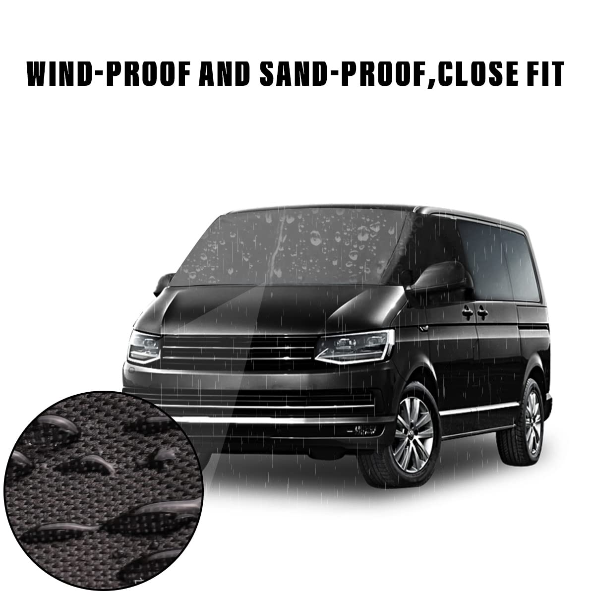 Windshield cover for V-W T5, Cover Car Windshield, Heavy-duty 600D Oxford Fabric Windshield Sun Shade Weatherproof Camping Cover.