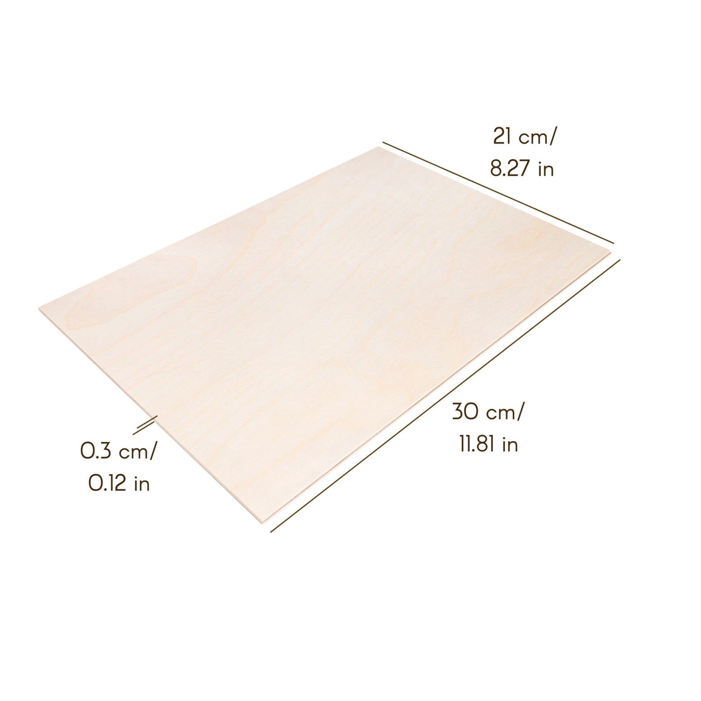 Creative Deco 50 x A4 Plywood Sheet 3mm | 300 x 210 (+/- 2) mm | Birch Plywood Thin Wood Cutouts | Perfect sheet for scroll saw, pyrography, laser cutting, CNC router, piercing.